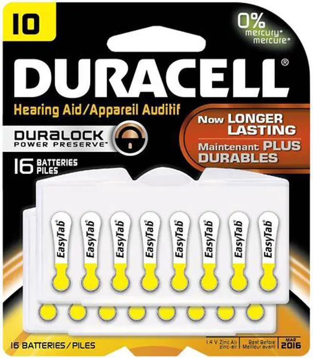 Main image of DURACELL Hearing Aid Easy Tab 10 Battery, 16-pack