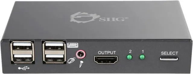 Alt view image 2 of 6 - SIIG CE-KV0011-S1 2x1 USB HDMI KVM Switch