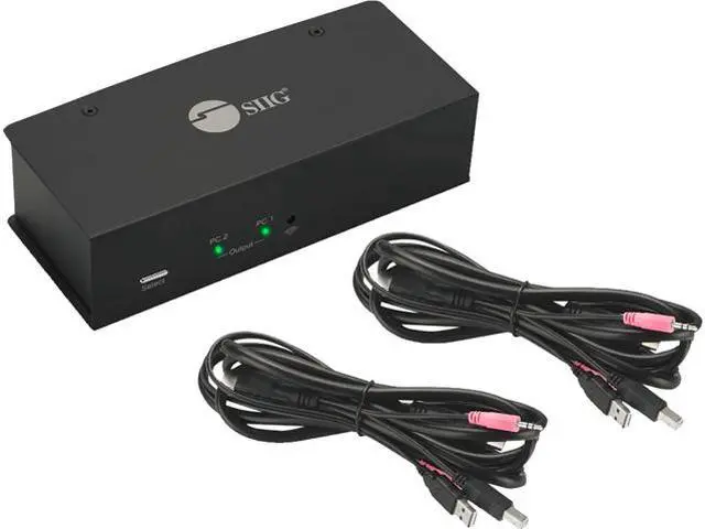 Main image of SIIG CE-KV0711-S1 2x1 Dual View USB HDMI KVM Switch - 4K, Dual Display or Extended Display
