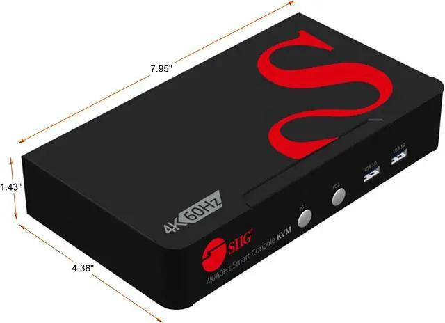 Alt view image 2 of 2 - SIIG CE-DP0F11-S1 2-Port DisplayPort 1.2 Smart Console KVM Switch with USB 3.0 and Multi-Media Ports - 4K@60Hz