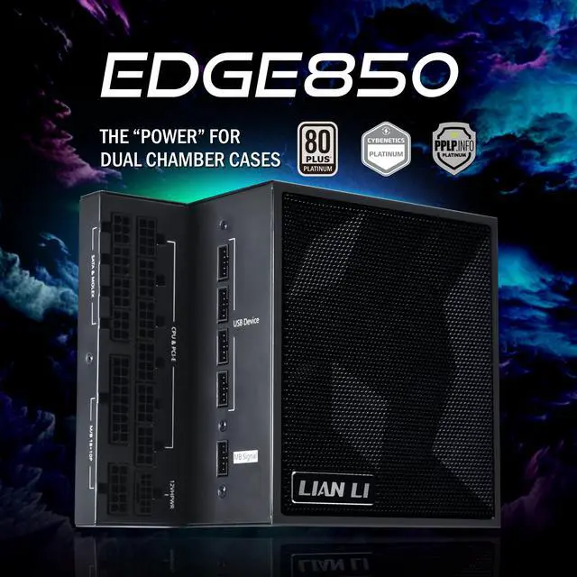 Alt view image 2 of 7 - LIAN LI Edge series EG0850 Black, 850W ATX12V v3.1, 80 PLUS GOLD Certified , Full Modular Power Supply