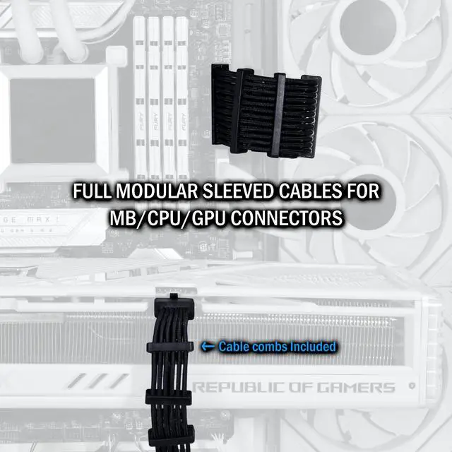 Alt view image 6 of 7 - LIAN LI Edge series EG0850 Black, 850W ATX12V v3.1, 80 PLUS GOLD Certified , Full Modular Power Supply