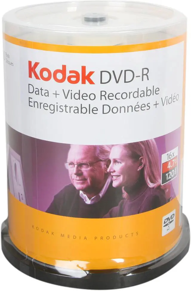 Main image of Kodak 4.7GB 16X DVD-R 100 Packs Spindle Disc Model 50300