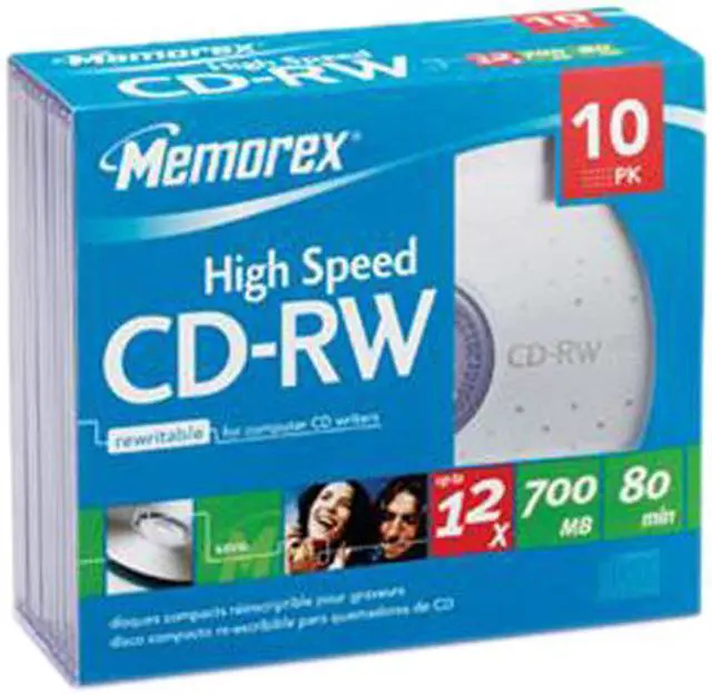 Main image of memorex 700MB 12X CD-RW 10 Packs Jewel Case Media Model 03417