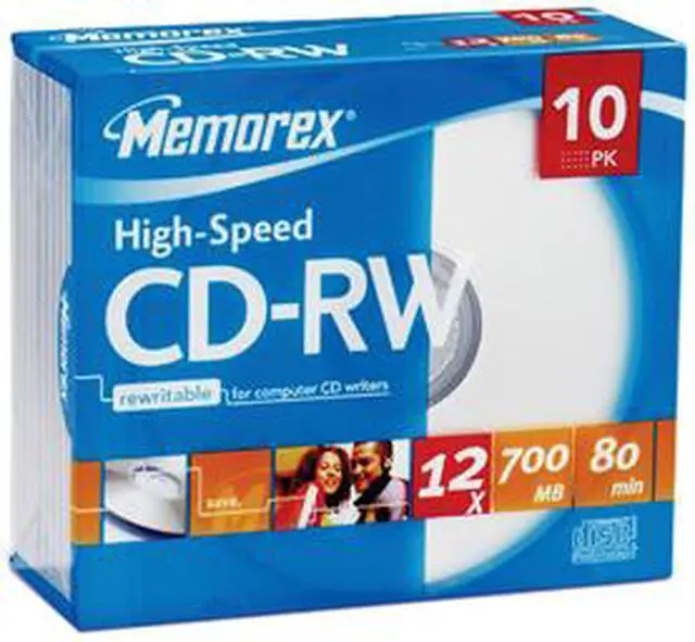 Alt view image 2 of 2 - memorex 700MB 12X CD-RW 10 Packs Jewel Case Media Model 03417