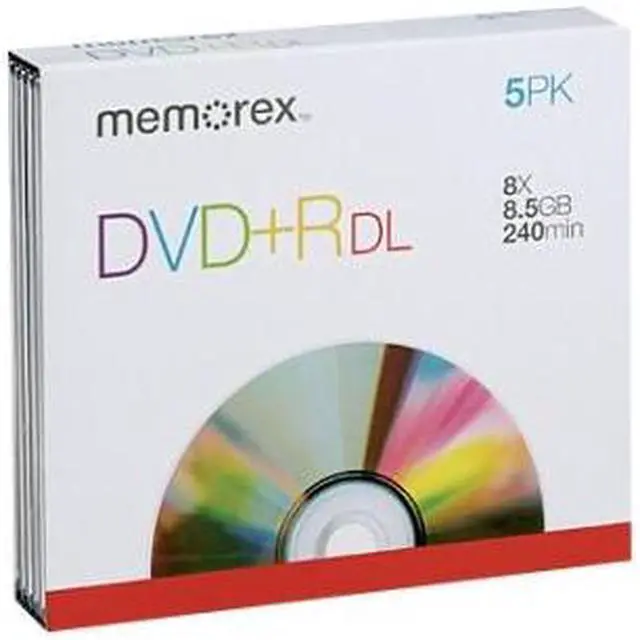 Alt view image 2 of 2 - memorex 8.5GB 8X DVD+R DL 5 Packs Jewel Case Media Model 05835