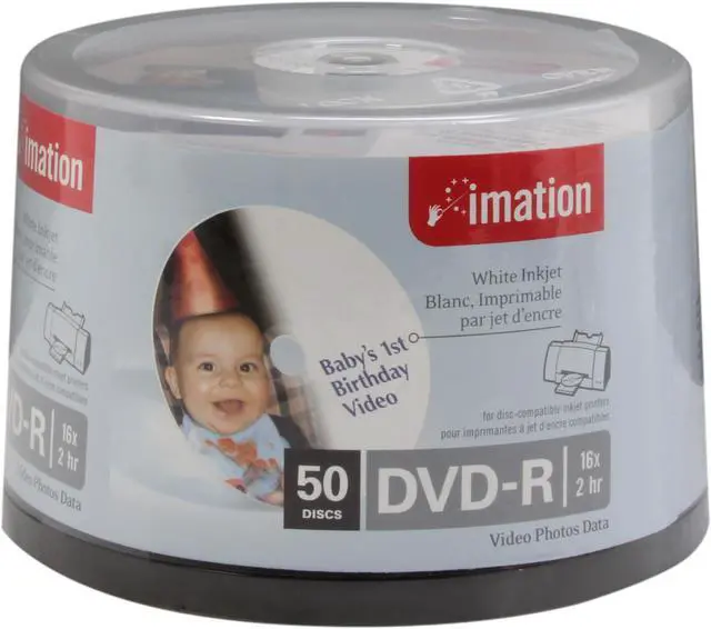 Alt view image 2 of 2 - imation 4.7GB 16X DVD-R Inkjet Printable 50 Packs Spindle Media Model 17350