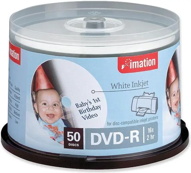 Main image of imation 4.7GB 16X DVD-R Inkjet Printable 50 Packs Spindle Media Model 17350