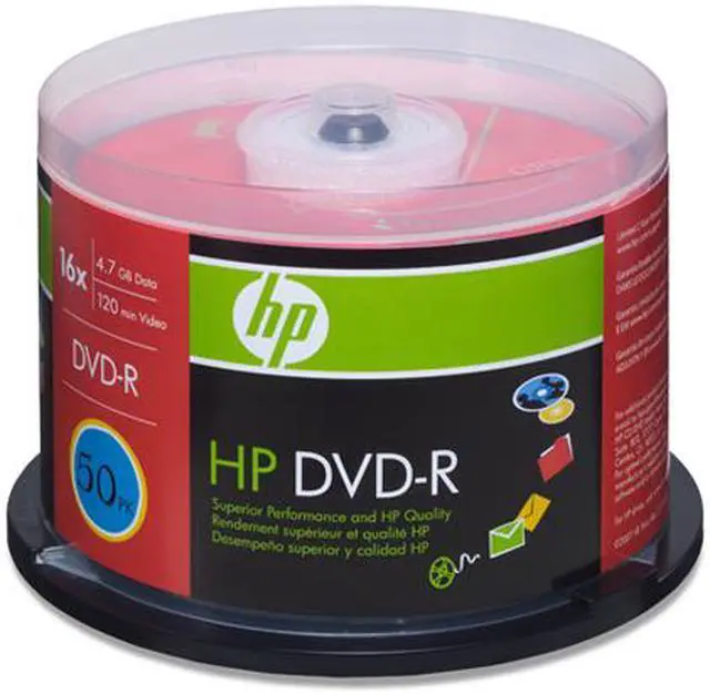 Main image of HP 4.7GB 16X DVD-R 50 Packs Spindle Silver Disc Model 04015