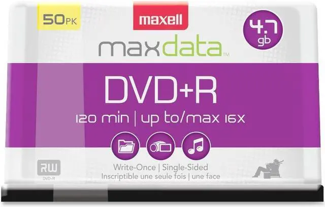 Main image of maxell 4.7GB 16X DVD+R 50 Packs Spindle Disc Model 639013