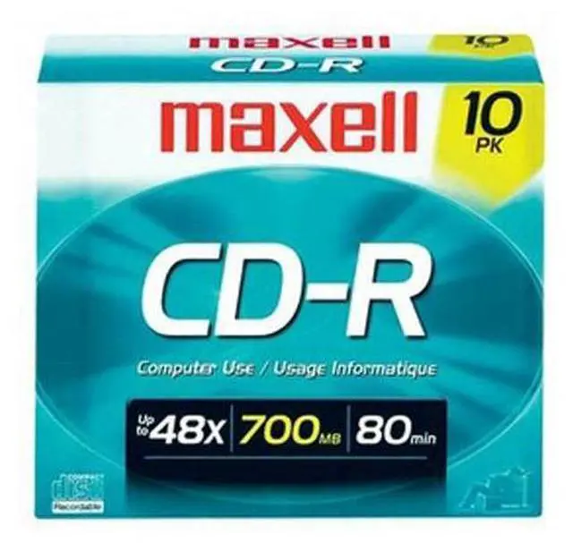 Alt view image 2 of 2 - maxell 700MB 48X CD-R 10 Packs Slim Jewel Case Media Model 648210