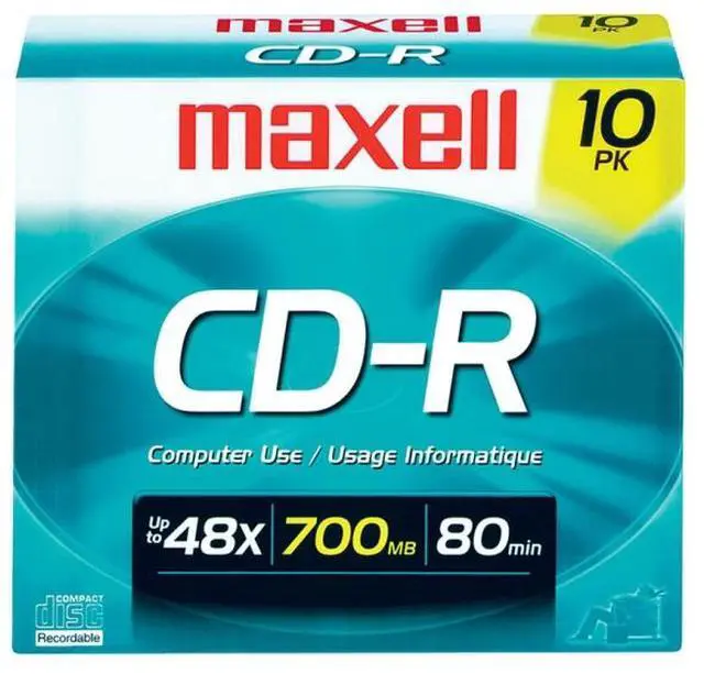 Main image of maxell 700MB 48X CD-R 10 Packs Slim Jewel Case Media Model 648210