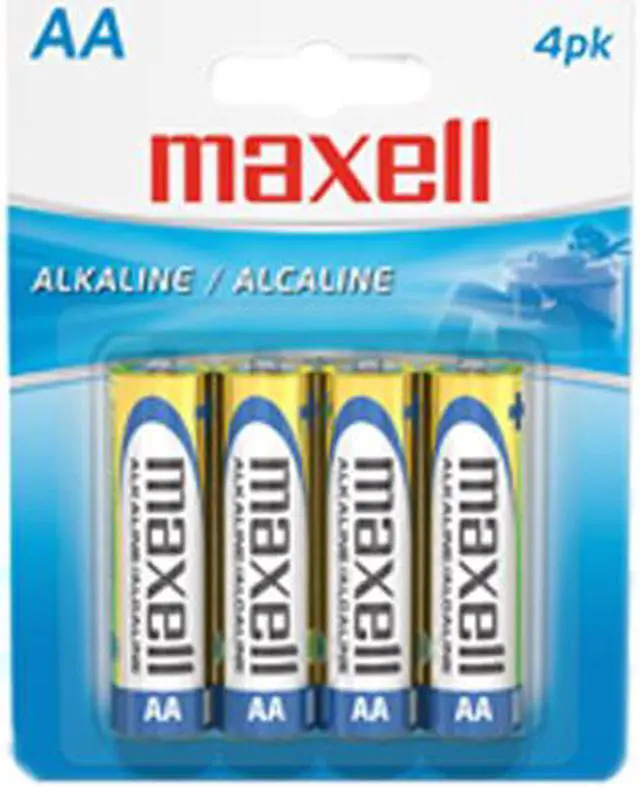 Alt view image 2 of 2 - Maxell LR6 4BP AA Gold Series Alkaline Battery Retail Pack - 4 Pack