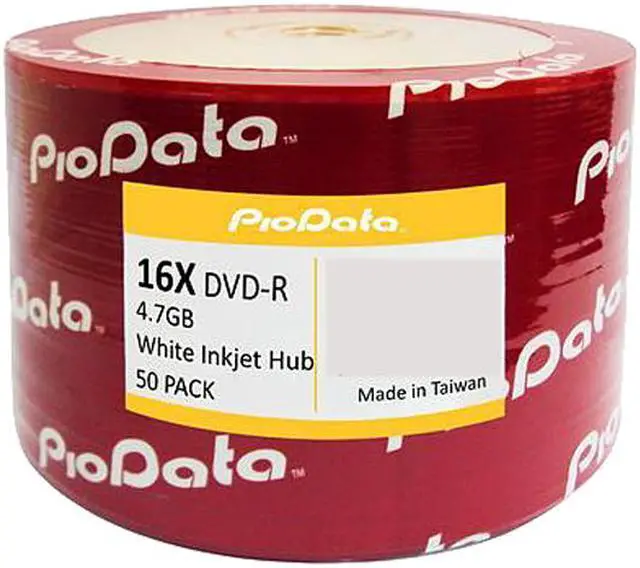 Main image of PIODATA 4.7GB 16X DVD-R Inkjet Printable 50 Packs CD / DVD R / RW Media Model 832-210SA
