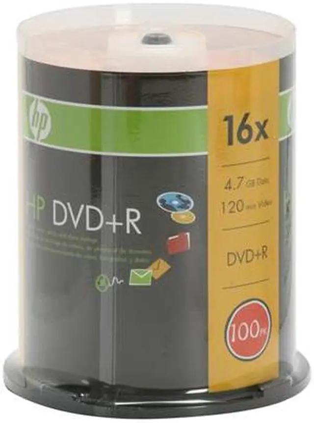 Main image of HP 4.7GB 16X DVD+R 100 Packs Spindle Disc Model 2041