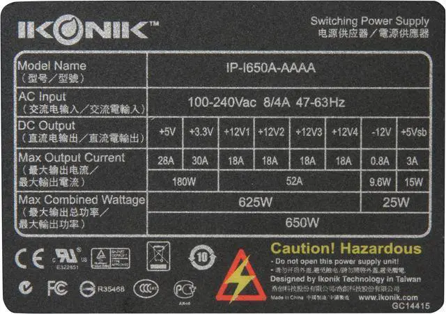 Alt view image 5 of 7 - IKONIK Vulcan 650 IP-I650A-AAAA 650 W ATX12V V2.3 / EPS12V V2.91 SLI Ready CrossFire Ready 80 PLUS Certified Modular Active PFC Power Supply