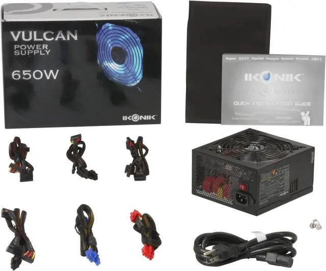 Alt view image 7 of 7 - IKONIK Vulcan 650 IP-I650A-AAAA 650 W ATX12V V2.3 / EPS12V V2.91 SLI Ready CrossFire Ready 80 PLUS Certified Modular Active PFC Power Supply