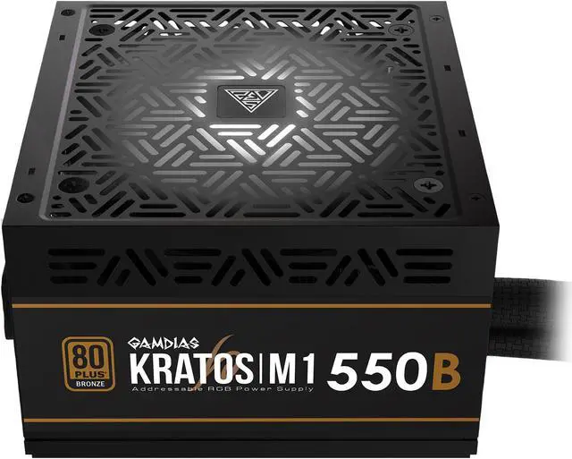 Alt view image 3 of 4 - Gamdias KRATOS M1-550B GD-KRATOS M1-550B w/o RGB 550 W ATX12V v2.2 80 PLUS BRONZE Certified Non-Modular Active PFC Power Supply - OEM