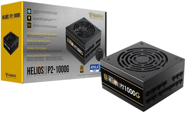 Alt view image 19 of 20 - Gamdias HELIOS P2-1000G 1000 W ATX 3.1 Compatible 80 PLUS GOLD Certified Full Modular APFC with PF value of 0.99 PFC Power Supply