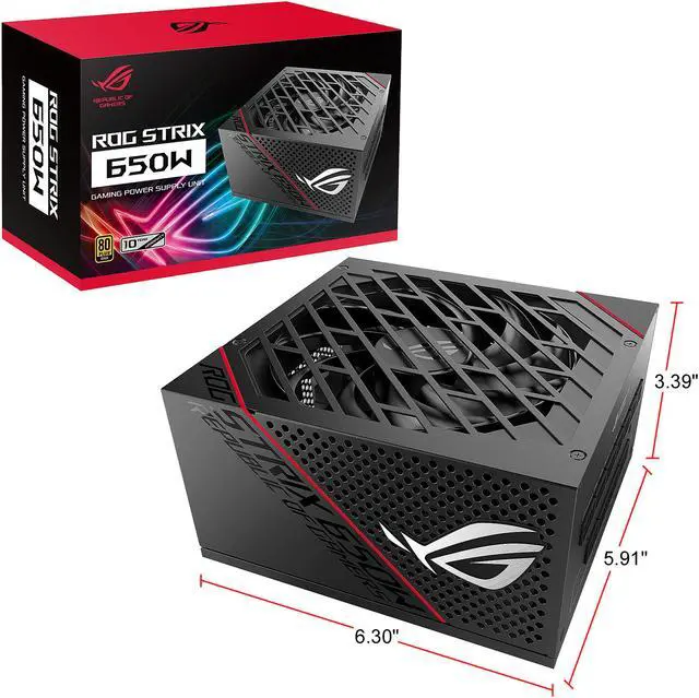 Alt view image 8 of 8 - ASUS ROG Strix 650 Full Modular 80 Plus Gold 650W ATX Power Supply with 0dB Axial Tech Fan and 10 Year Warranty