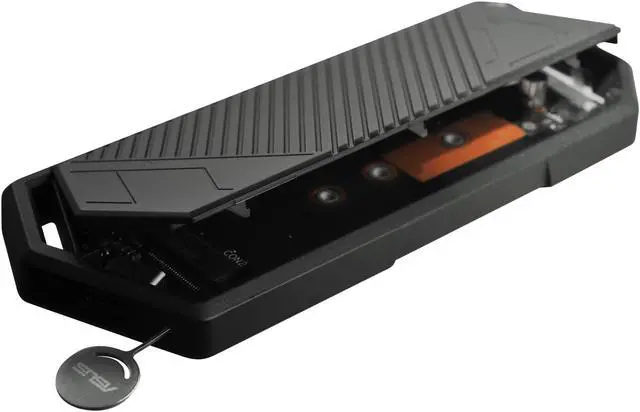 Alt view image 6 of 7 - ASUS ROG STRIX Arion Aluminum Alloy M.2 NVMe SSD External Portable Enclosure Case Adapter, USB 3.2 Gen 2 Type-C (10 Gbps), USB-C to C and USB-C to A Cables, Fits PCIe 2280/2260/2242/2230 M Key/B+M Key