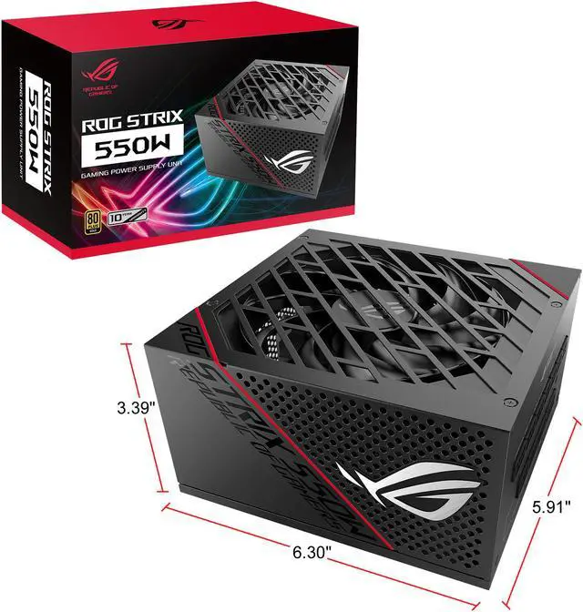 Alt view image 6 of 6 - ASUS ROG Strix ROG-STRIX-550G 550 W ATX12V 80 PLUS GOLD Certified Full Modular PFC Power Supply