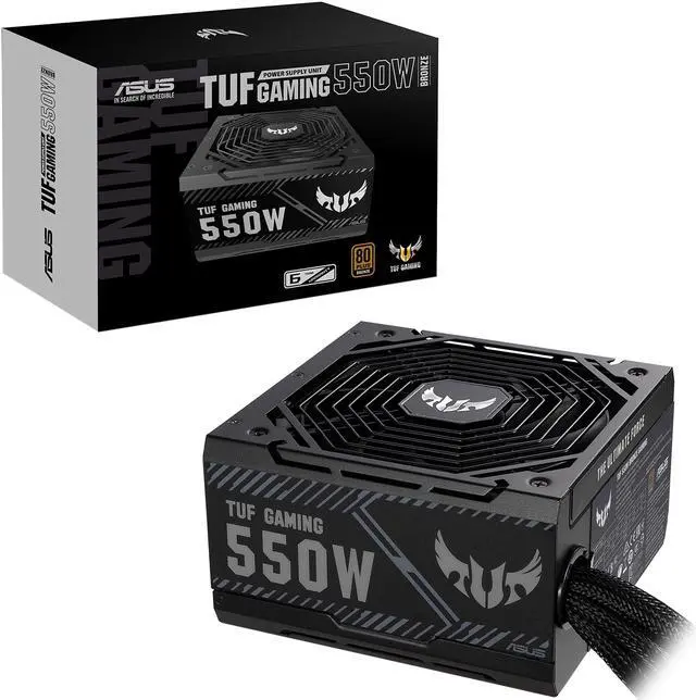 Alt view image 7 of 8 - ASUS TUF GAMING 550W Bronze PSU, Power Supply, Axial-tech Fan Design, Dual Ball Fan Bearings, 0dB Technology, 80 PLUS Bronze Certification, 80cm 8-pin CPU Connector, 6-year Warranty