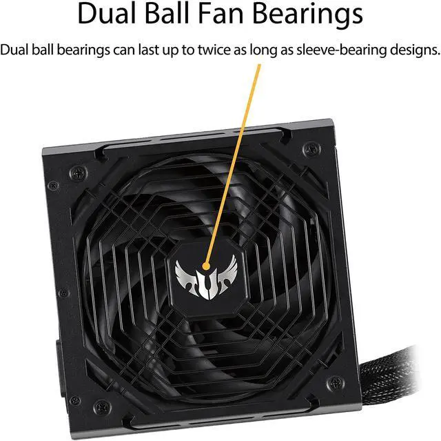 Alt view image 6 of 8 - ASUS TUF GAMING 550W Bronze PSU, Power Supply, Axial-tech Fan Design, Dual Ball Fan Bearings, 0dB Technology, 80 PLUS Bronze Certification, 80cm 8-pin CPU Connector, 6-year Warranty