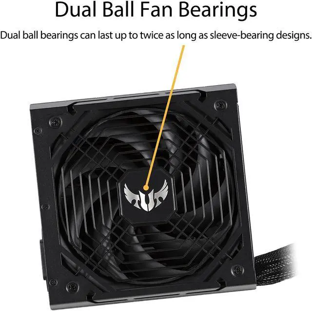 Alt view image 6 of 8 - ASUS TUF GAMING 650W Bronze PSU, Power Supply, Axial-tech Fan Design, Dual Ball Fan Bearings, 0dB Technology, 80 PLUS Bronze Certification, 80cm 8-pin CPU Connector, 6-year Warranty