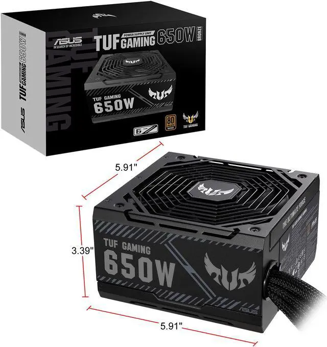 Alt view image 8 of 8 - ASUS TUF GAMING 650W Bronze PSU, Power Supply, Axial-tech Fan Design, Dual Ball Fan Bearings, 0dB Technology, 80 PLUS Bronze Certification, 80cm 8-pin CPU Connector, 6-year Warranty