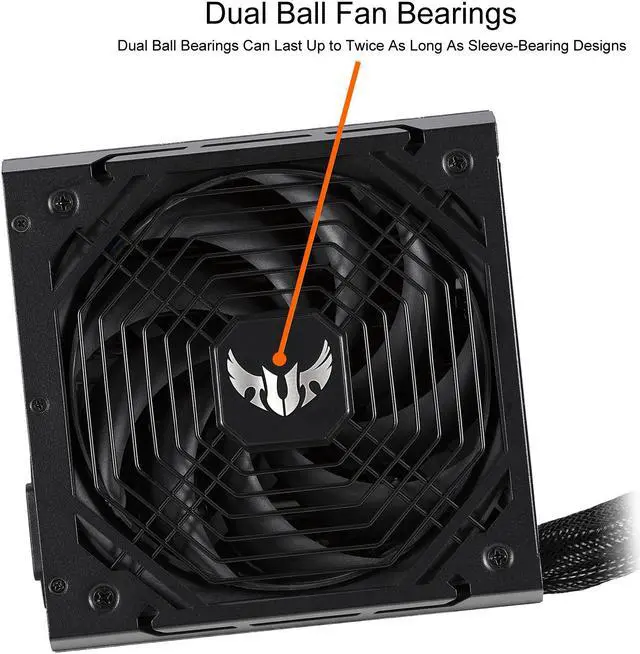 Alt view image 6 of 8 - ASUS TUF GAMING 750W Bronze PSU, Power Supply, Axial-tech Fan Design, Dual Ball Fan Bearings, 0dB Technology, 80 PLUS Bronze Certification, 80cm 8-pin CPU Connector, 6-year Warranty