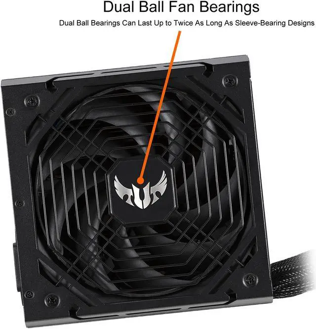 Alt view image 6 of 8 - ASUS TUF GAMING 450W Bronze PSU, Power Supply (Axial-tech Fan Design, Dual Ball Fan Bearings, 0dB Technology, 80 PLUS Bronze Certification, 80cm 8-pin CPU Connector, 6-year Warranty)
