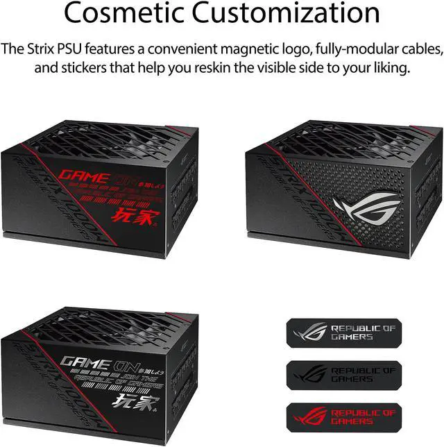 Alt view image 4 of 7 - ASUS ROG STRIX 1000W Gold PSU, Power Supply (ROG Heatsinks, Axial-tech Fan Design, Dual Ball Fan Bearings, 0dB Technology, 80 PLUS Gold Certification, Fully Modular Cables, 10-year Warranty)