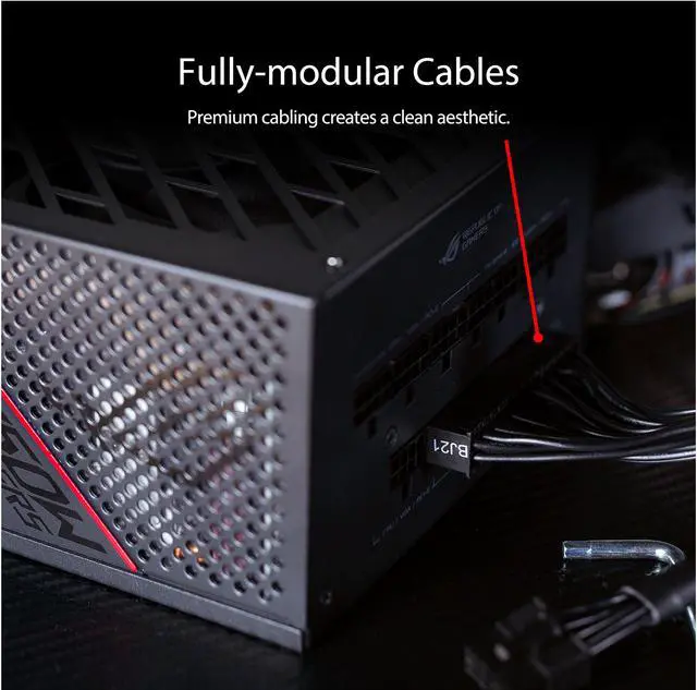 Alt view image 6 of 7 - ASUS ROG STRIX 1000W Gold PSU, Power Supply (ROG Heatsinks, Axial-tech Fan Design, Dual Ball Fan Bearings, 0dB Technology, 80 PLUS Gold Certification, Fully Modular Cables, 10-year Warranty)