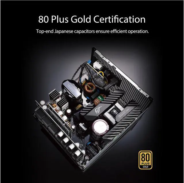 Alt view image 7 of 7 - ASUS ROG STRIX 1000W Gold PSU, Power Supply (ROG Heatsinks, Axial-tech Fan Design, Dual Ball Fan Bearings, 0dB Technology, 80 PLUS Gold Certification, Fully Modular Cables, 10-year Warranty)