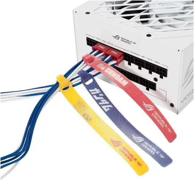 Alt view image 6 of 9 - ASUS ROG STRIX 850W GUNDAM EDITION PSU, (Limited Edition, ROG Heatsinks, Axial-tech Fan Design, Dual Ball Fan Bearings, 0dB Technology, 80 PLUS Gold Certification, Fully Modular Cables) Power Supply