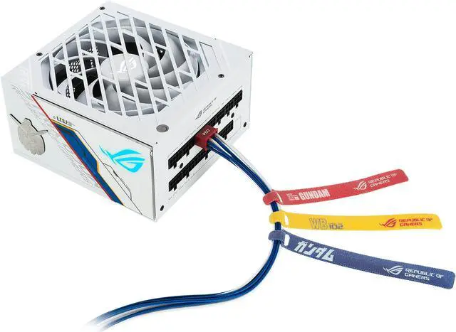 Alt view image 7 of 9 - ASUS ROG STRIX 850W GUNDAM EDITION PSU, (Limited Edition, ROG Heatsinks, Axial-tech Fan Design, Dual Ball Fan Bearings, 0dB Technology, 80 PLUS Gold Certification, Fully Modular Cables) Power Supply