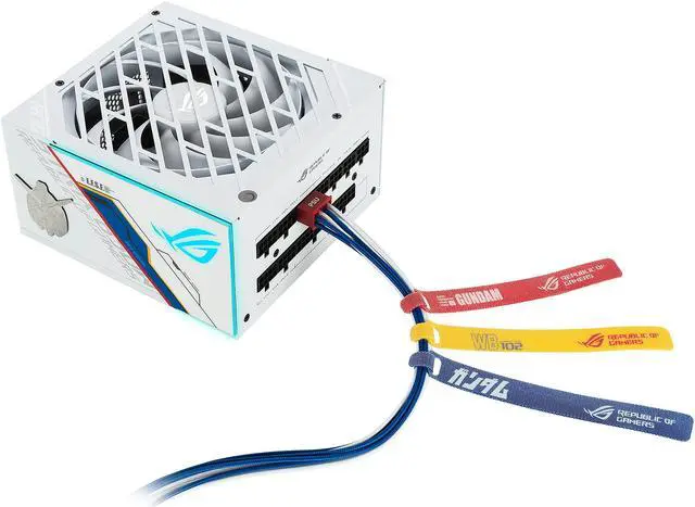 Alt view image 8 of 9 - ASUS ROG STRIX 850W GUNDAM EDITION PSU, (Limited Edition, ROG Heatsinks, Axial-tech Fan Design, Dual Ball Fan Bearings, 0dB Technology, 80 PLUS Gold Certification, Fully Modular Cables) Power Supply