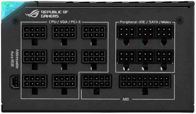 Alt view image 4 of 4 - ASUS ROG Thor ROG-THOR-1000P2-GAMING 1000 W ATX12V 80 PLUS PLATINUM Certified Full Modular Power Supply