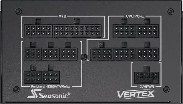 Alt view image 7 of 6 - Seasonic VERTEX GX-1200, 1200W 80+ Gold, ATX 3.0 & PCIe 5.0 Ready, Full-Modular, ATX Form Factor, Low Noise, Premium Japanese Capacitor, 12 Year Warranty, Nvidia RTX 40 Super/50 , AMD GPU Compatible