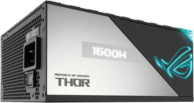 Alt view image 4 of 18 - ROG Thor 1600W Titanium (1600 Watt, Fully Modular Power Supply, 80+ Titanium, Lambda A++ Certified, GaN MOSFETs, Digital Power Control, ROG heatsinks, 135mm PWM fan, 0dB Mode, OLED Panel)