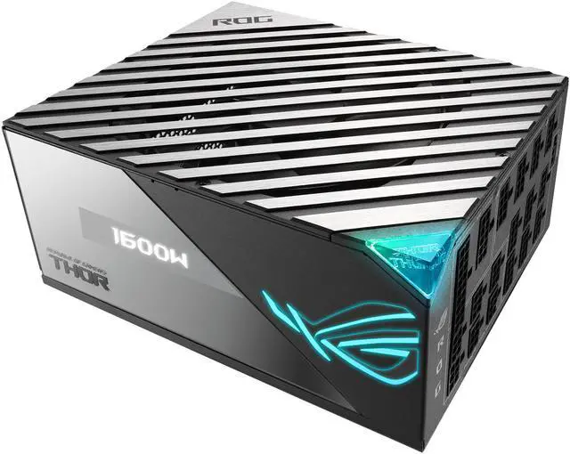 Alt view image 5 of 18 - ROG Thor 1600W Titanium (1600 Watt, Fully Modular Power Supply, 80+ Titanium, Lambda A++ Certified, GaN MOSFETs, Digital Power Control, ROG heatsinks, 135mm PWM fan, 0dB Mode, OLED Panel)