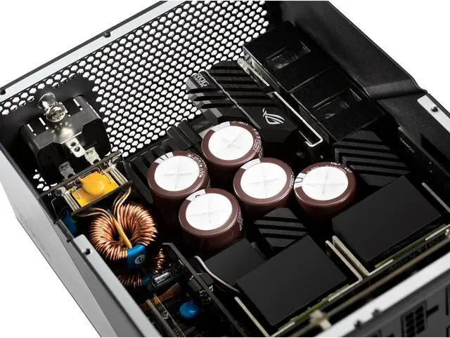Alt view image 8 of 18 - ROG Thor 1600W Titanium (1600 Watt, Fully Modular Power Supply, 80+ Titanium, Lambda A++ Certified, GaN MOSFETs, Digital Power Control, ROG heatsinks, 135mm PWM fan, 0dB Mode, OLED Panel)