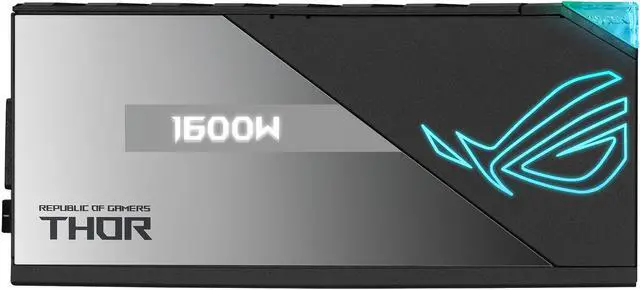 Alt view image 16 of 18 - ROG Thor 1600W Titanium (1600 Watt, Fully Modular Power Supply, 80+ Titanium, Lambda A++ Certified, GaN MOSFETs, Digital Power Control, ROG heatsinks, 135mm PWM fan, 0dB Mode, OLED Panel)