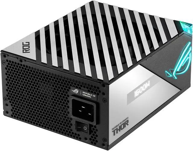 Alt view image 17 of 18 - ROG Thor 1600W Titanium (1600 Watt, Fully Modular Power Supply, 80+ Titanium, Lambda A++ Certified, GaN MOSFETs, Digital Power Control, ROG heatsinks, 135mm PWM fan, 0dB Mode, OLED Panel)