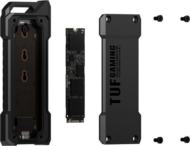 Alt view image 9 of 10 - ASUS TUF Gaming A1 External Dual M.2 NVMe PCIe SSD Enclosure - USB-C, SATA interfaces, M.2 Q-Latch for easy installation, Drop resistance, IP68 water and dust resistance, PS5 and Xbox support