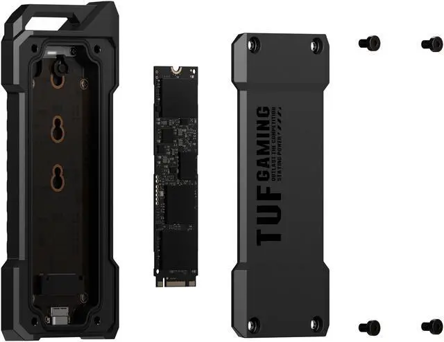 Alt view image 8 of 20 - ASUS TUF Gaming A1 External Dual M.2 NVMe PCIe SSD Enclosure - USB-C, SATA interfaces, M.2 Q-Latch for easy installation, Drop resistance, IP68 water and dust resistance, PS5 and Xbox support