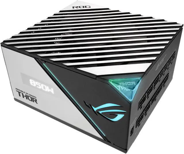 Alt view image 6 of 16 - ASUS ROG Thor 850W Platinum II (850Watt, Fully Modular Power Supply, 80+ Platinum, Lambda A++ Certified, ROG heatsinks, 135mm PWM fan, 0dB Mode, OLED Panel, Sleeved Cables, Aura Sync)