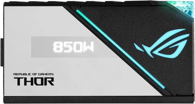 Alt view image 12 of 16 - ASUS ROG Thor 850W Platinum II (850Watt, Fully Modular Power Supply, 80+ Platinum, Lambda A++ Certified, ROG heatsinks, 135mm PWM fan, 0dB Mode, OLED Panel, Sleeved Cables, Aura Sync)