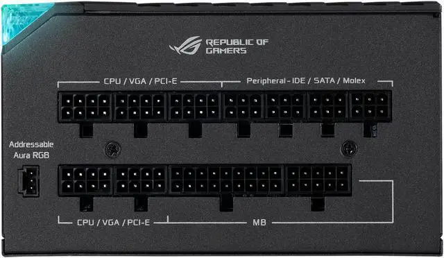Alt view image 13 of 16 - ASUS ROG Thor 850W Platinum II (850Watt, Fully Modular Power Supply, 80+ Platinum, Lambda A++ Certified, ROG heatsinks, 135mm PWM fan, 0dB Mode, OLED Panel, Sleeved Cables, Aura Sync)